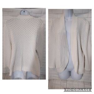 Kate Hill Ivory Knit Cardigan Sweater